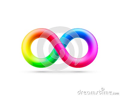Vector symbol of infinity rainbow, design element Cartoon Illustration