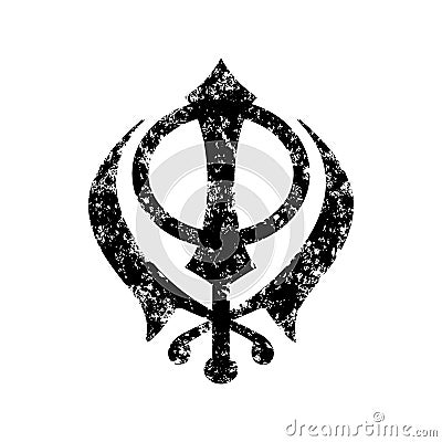 Vector symbol of sikhism. Sikhism spititually icon, sacred khala. Happy vaisakhi. design template for poster, banner Vector Illustration