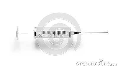 Vector syringe with hypodermic needle isolated on white background Stock Photo