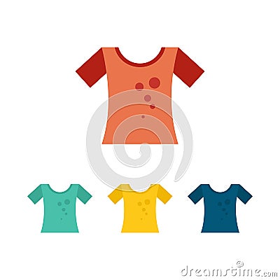 Vector T-shirt icons set. Isolated on white background. T-shirt icon colored inspiration vector. Vector Illustration