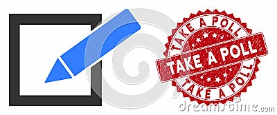 Take a Poll Icon with Scratched Take a Poll Seal Stock Photo