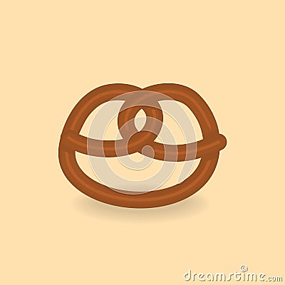 Vector tasty pretzel on the light background Vector Illustration