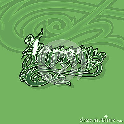 Vector tattoo lettering Lorem. Gothic inscription. Vector Illustration