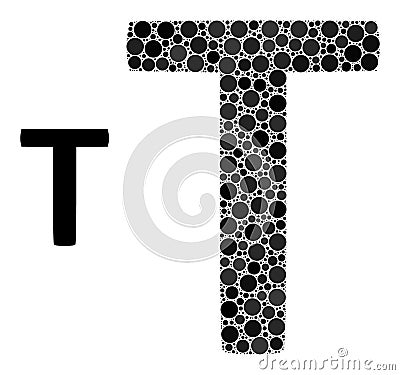 Vector Tau Greek Letter Composition of Dots Vector Illustration