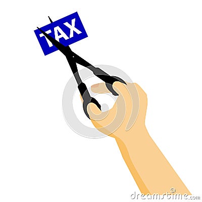 Illustration Vector for tax cutting or amnesty, isolated on white Vector Illustration