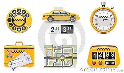 Vector taxi service icons. Part 1 Vector Illustration