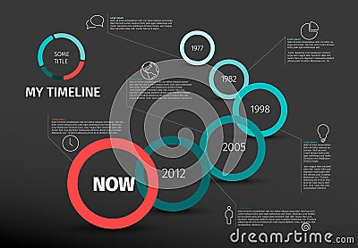 Vector teal Infographic timeline report template Vector Illustration