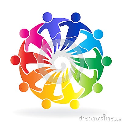 Teamwork community meeting people logo creative design icon template Vector Illustration