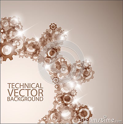 Vector technical background made from cogwheels Vector Illustration