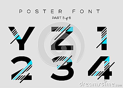 Vector Techno Font with Digital Glitch Text Effect. Stock Photo