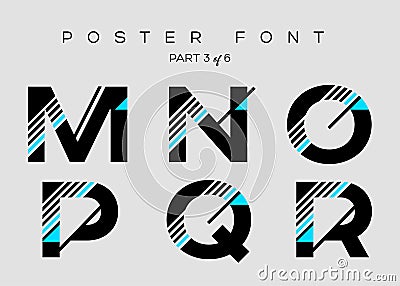 Vector Techno Font with Digital Glitch Text Effect. Vector Illustration