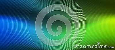 Vector Concentric Circles in Green and Blue Gradient Background Banner Stock Photo