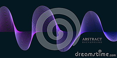 Vector technology abstract background with dynamic amorphous vector flowing gradient particle water curve waves and modern lines. Vector Illustration