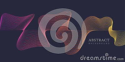 Vector technology abstract background with dynamic amorphous vector flowing gradient particle water curve waves and modern pink, Vector Illustration