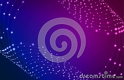 Vector technology background, gradient soft color, abstract graphic backdrop, wireframe construction decorative elements. Vector Illustration