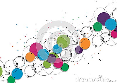 Vector technology concept. Connected Lines and dots. Network sign Vector Illustration