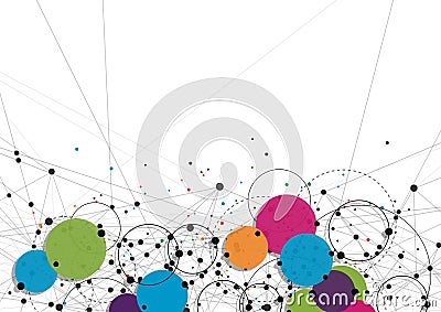 Vector technology concept. Connected Lines and dots. Network sign Vector Illustration