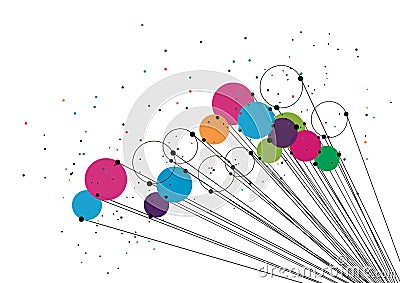 Vector technology concept. Connected Lines and dots. Network sign Vector Illustration