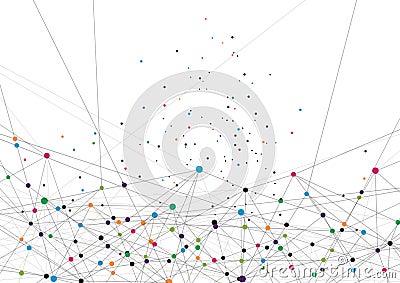 Vector technology concept. Connected Lines and dots. Network sign Vector Illustration