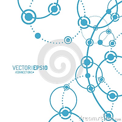 Vector technology concept. Connected Lines and dots. Network sign illustration Vector Illustration