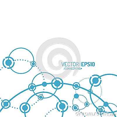 Vector technology concept. Connected Lines and dots. Network sign illustration Vector Illustration