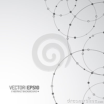 Vector technology concept illustration. Connected Lines and dots. Network sign Vector Illustration