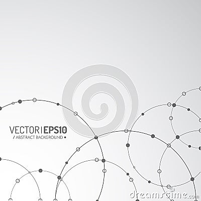 Vector technology concept illustration. Connected Lines and dots. Network sign Vector Illustration