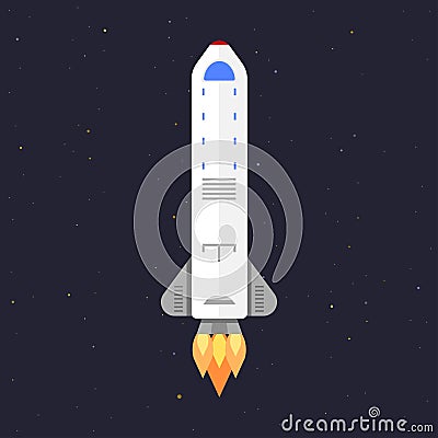 Vector technology ship rocket startup innovation. Vector Illustration