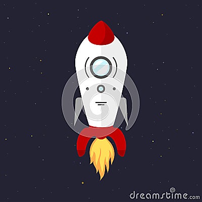 Vector technology ship rocket startup innovation. Vector Illustration