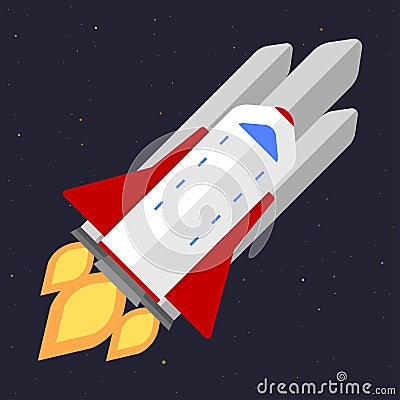 Vector technology ship rocket startup innovation. Vector Illustration