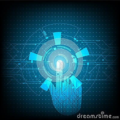 Vector technology and touch the future,background the future of user experience.Abstract futuristic circuit board,high computer Vector Illustration