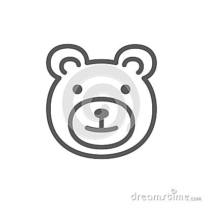 Teddy bear, childrens toy line icon. Vector Illustration