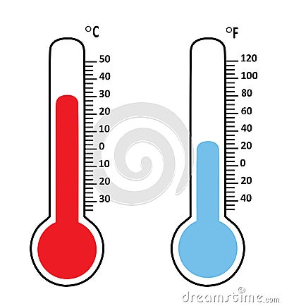 Vector Temperature Thermometers Vector Illustration