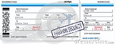 Vector template of boarding pass tickets Vector Illustration