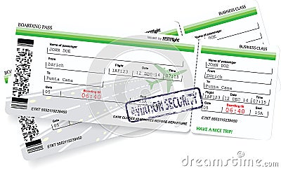 Vector template of boarding pass tickets Vector Illustration