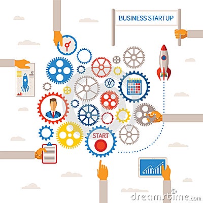 Vector template of business start infographic concept Vector Illustration