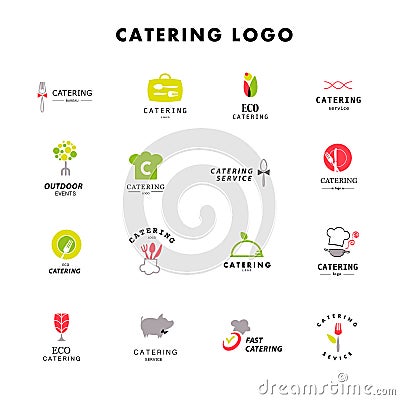 Vector template of catering company logo. Vector Illustration