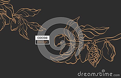 Vector template of cocoa tree branch Vector Illustration