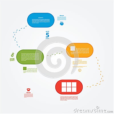 Vector template. Colorfully plan, tutorial or presentation. Creative solution for your presentation. Vector Illustration