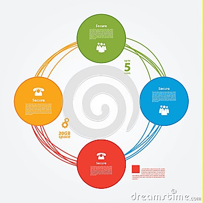 Vector template. Colorfully plan, tutorial or presentation. Creative solution for your presentation. Vector Illustration