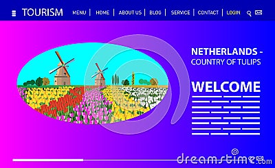 Vector template concept for web site. Welcome to the Netherlands Vector Illustration