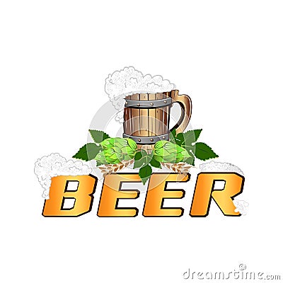 Vector template of the emblem of beer Vector Illustration