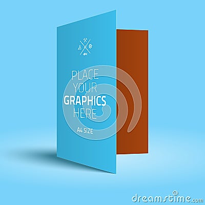 Vector template A4 folder, placed in interior Vector Illustration