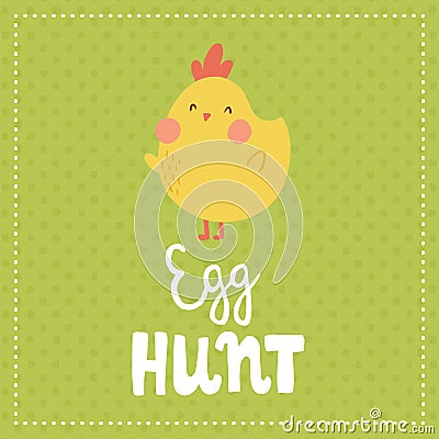 Egg hunt card Vector Illustration