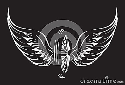 Vector template on motorcycle theme with calligraphic inscription Vector Illustration