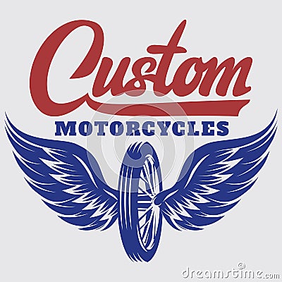 Vector template on motorcycle theme with calligraphic inscription Vector Illustration
