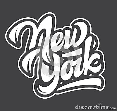 Vector template with name of the state New York. Lettering Vector Illustration