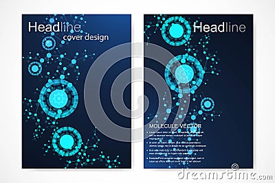 Vector templates for brochure magazine leaflet flyer cover booklet annual report. ,Technology, chemistry, science. Vector Illustration