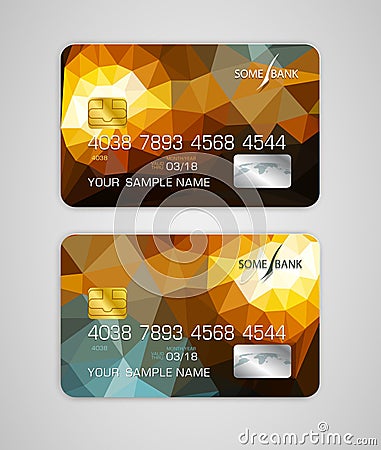 Vector templates credit card with colorful ,abstract pattern Vector Illustration