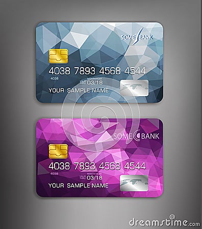Vector templates credit cards with abstract pattern Vector Illustration